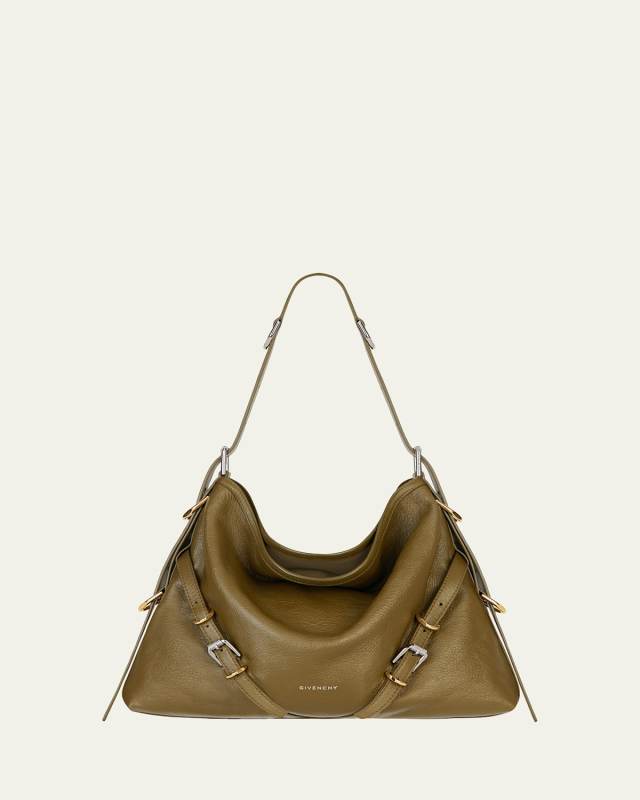 Voyou Medium Shoulder Bag in Tumbled Leather